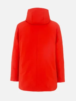 Orangefarbener Parka für Herren mit Kapuze und Bandana-Futter