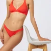 Orangefarbener Triangel-Bralette-Bikini für Damen von Gaia Maia