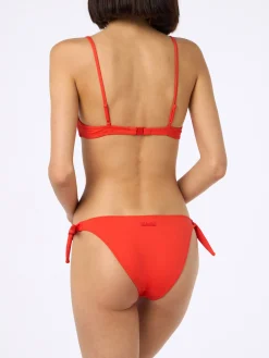 Orangefarbener U-Ausschnitt-Bralette-Bikini für Damen von May Yali