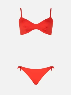 Orangefarbener U-Ausschnitt-Bralette-Bikini für Damen von May Yali