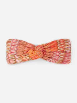 Orangefarbenes Chevron-Haarband für Damen