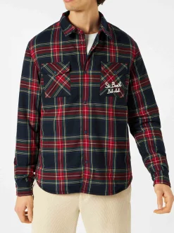 Overshirt mit Tasche und St. Barth Bob Club-Stickerei