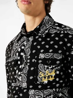 Overshirt mit Tasche und St. Barth Bob Club-Stickerei