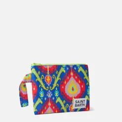 Pareasy-Nylon-Pochette mit Ikat-Print
