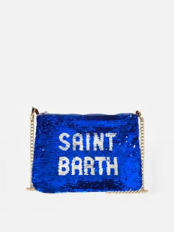 Parisienne Bluette-Clutch mit Pailletten und Schulterriemen