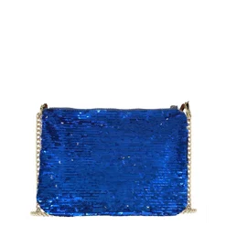 Parisienne Bluette-Clutch mit Pailletten und Schulterriemen