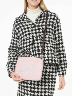Parisienne rosa gestrickte Umhängetasche Clutch aus Bouclé