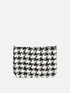 Parisienne Umhängetasche – Clutch mit Pied-de-Poule-Lurex-Muster