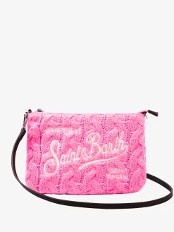 Parisienne Umhängetasche Clutch mit rosa Flechtmuster