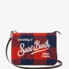 Parisienne Umhängetasche Clutch aus Wolle mit orangefarbenem Gingham-Muster