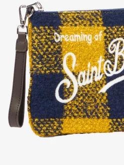 Parisienne Umhängetasche Clutch aus Wolle mit gelbem Karomuster
