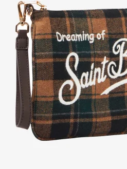 Parisienne Umhängetasche Clutch mit grünem Schottenmuster