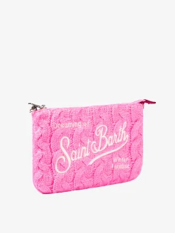 Parisienne Umhängetasche Clutch mit rosa Flechtmuster