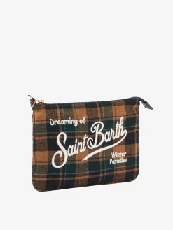 Parisienne Umhängetasche Clutch mit grünem Schottenmuster