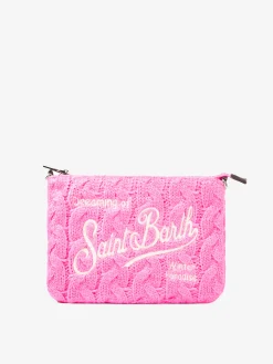 Parisienne Umhängetasche Clutch mit rosa Flechtmuster