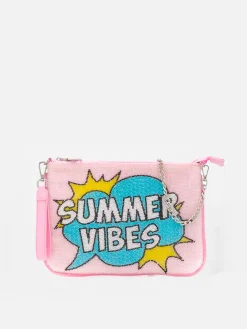 Parisienne-Clutch mit rosa Perlen