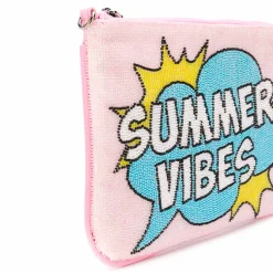 Parisienne-Clutch mit rosa Perlen