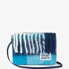 Parisienne-Decken-Umhängetasche Clutch mit hellblauem Karomuster