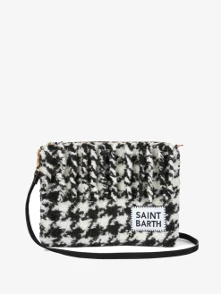 Parisienne-Decken-Umhängetasche Clutch mit Pied-de-Poule-Muster