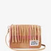 Parisienne-Decken-Umhängetasche Clutch mit rosa und beigem Schottenmuster