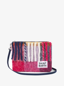Parisienne-Decken-Umhängetasche Clutch in Rosa- und Grautönen