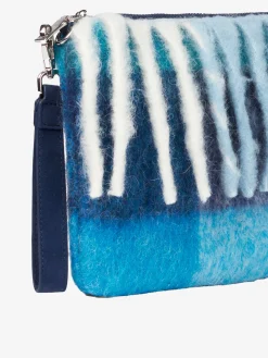 Parisienne-Decken-Umhängetasche Clutch mit hellblauem Karomuster