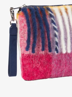 Parisienne-Decken-Umhängetasche Clutch in Rosa- und Grautönen