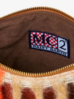 Parisienne-Decken-Umhängetasche Clutch mit orangefarbenen und braunen Karos