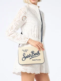 Parisienne-Strohclutch mit Saint-Barth-Stickerei