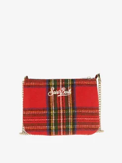 Parisienne-Umhängetasche Clutch mit rotem Schottenmuster