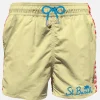 Pastellgelbe Herren-Badeshorts mit Tasche