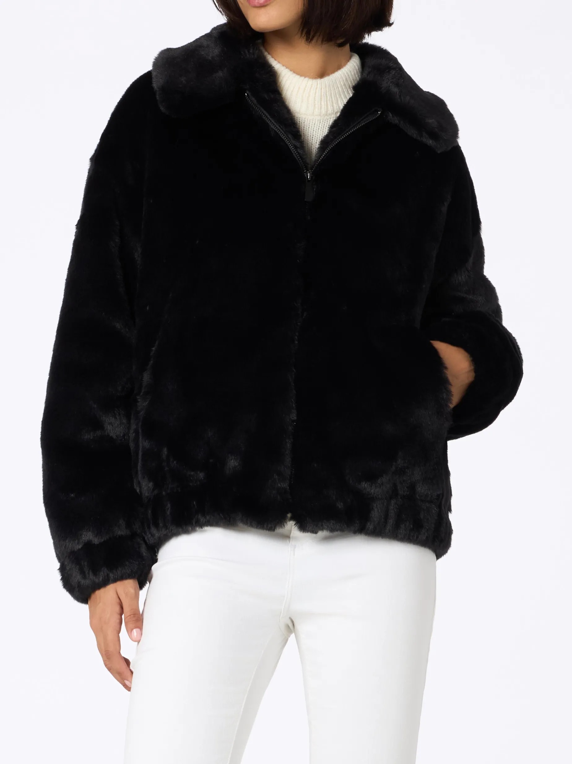 Pelzbomberjacke Abel für Damen mit Kragen und Saint Barth-Print