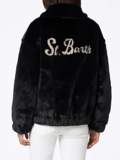 Pelzbomberjacke Abel für Damen mit Kragen und Saint Barth-Print