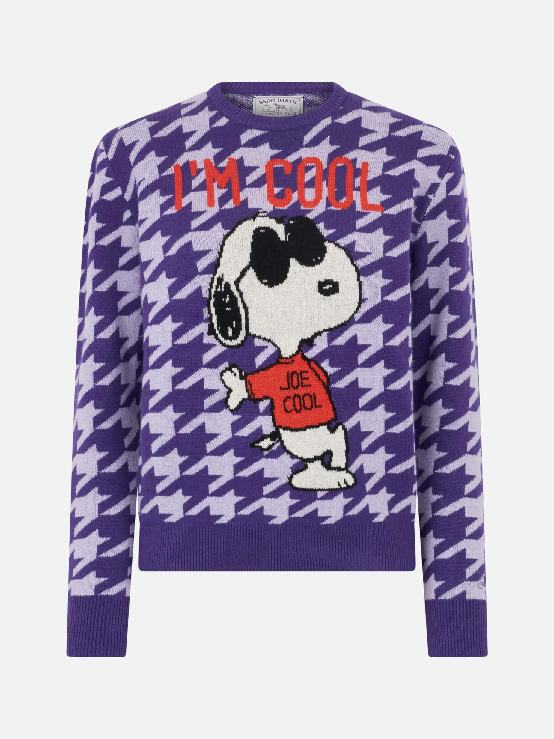 Pied-de-Poule-Pullover für Damen mit Rundhalsausschnitt und Snoopy-Aufdruck | SNOOPY PEANUTS™ SONDEREDITION