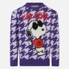 Pied-de-Poule-Pullover für Mädchen mit Rundhalsausschnitt und Snoopy-Aufdruck | SNOOPY PEANUTS™ SONDEREDITION