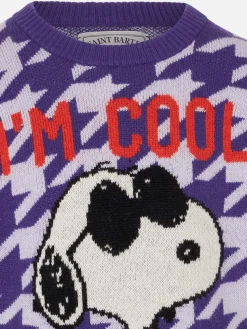 Pied-de-Poule-Pullover für Mädchen mit Rundhalsausschnitt und Snoopy-Aufdruck | SNOOPY PEANUTS™ SONDEREDITION