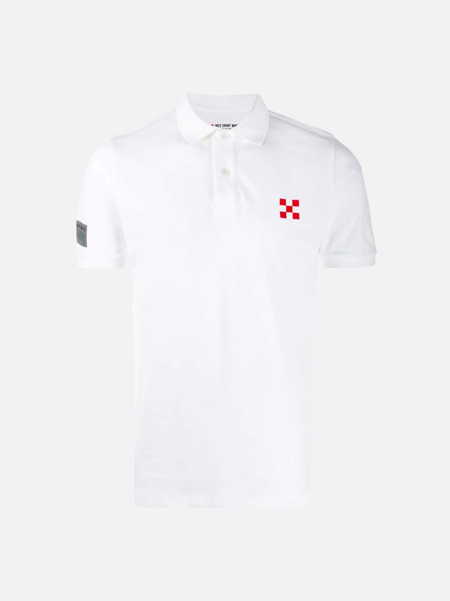 Piquet-Poloshirt für Kinder mit Stickerei vorne und Aufdruck hinten