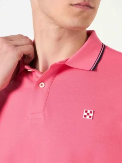 Polo-Piquet für Herren in Fluo-Rosa