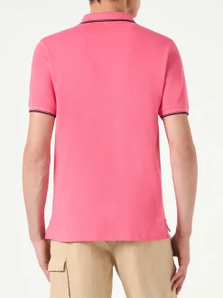 Polo-Piquet für Herren in Fluo-Rosa