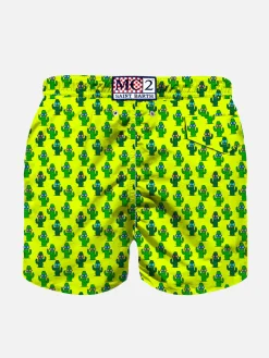 Prickley Jungen-Badeshorts aus leichtem Stoff mit Pflanzendruck