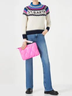 Puffer-Pochette mit Bandana-Print