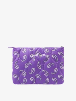 Puffer-Pochette mit Paisley-Print