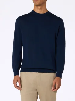 Pullover aus Merinowolle in Marineblau von Man Regent