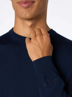 Pullover aus Merinowolle in Marineblau von Man Regent