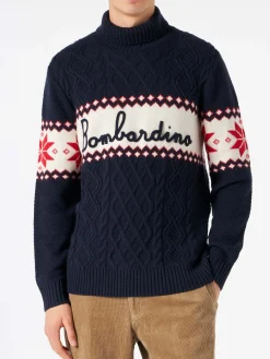Pullover mit halbem Rollkragen und Bombardino-Schriftzug