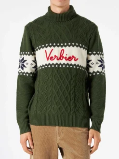 Pullover mit halbem Rollkragen und Verbier-Schriftzug