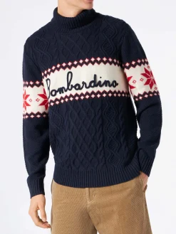 Pullover mit halbem Rollkragen und Bombardino-Schriftzug