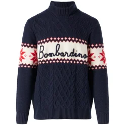 Pullover mit halbem Rollkragen und Bombardino-Schriftzug