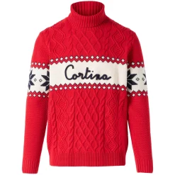 Pullover mit halbem Rollkragen und Cortina-Schriftzug