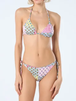 Radikaler Damen-Triangel-Bikini mit Blumenbesatz Leah Virgo